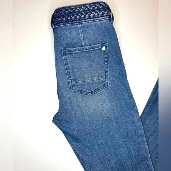 Kendall & Kylie Braided Belt High Waisted Flare Jeans Size- 5 - Picture 10 of 12